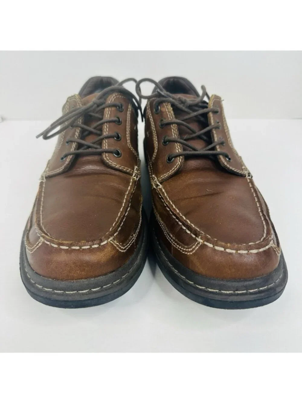 G H Bass Geoff Oxfords Men's 11.5 M Casual Shoes Brown Leather Moc Toe Lace Up